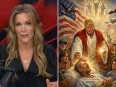 Megyn Kelly chama a imagem de Jesus de Trump de ‘blasfema’ e ‘completamente inadequada’ Megyn Kelly chama a imagem de Jesus de Trump de 'blasfema' e 'completamente inadequada'