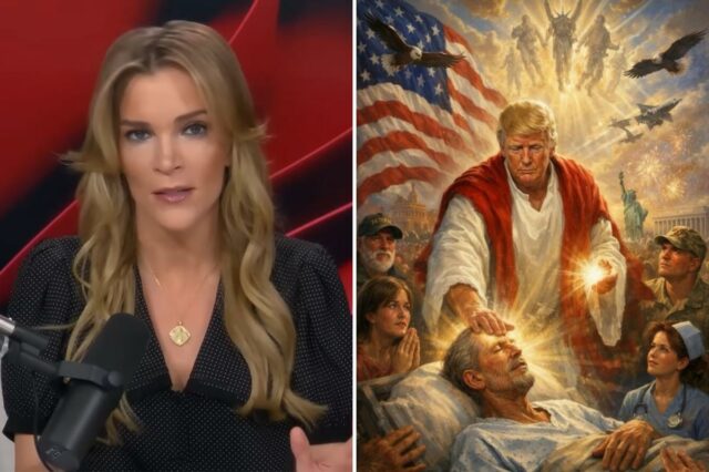 Megyn Kelly chama a imagem de Jesus de Trump de Megyn Kelly chama a imagem de Jesus de Trump de 'blasfema' e 'completamente inadequada'