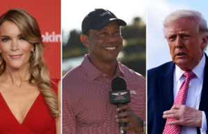 Megyn Kelly critica Tiger Woods por ligar para Donald Trump em meio à prisão por DUI GettyImages-2200915766 Donald Trump e Tiger Woods