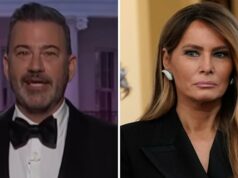 Melania Trump critica Jimmy Kimmel por piada de ‘viúva grávida’ A primeira-dama Melania Trump em entrevista coletiva após o tiroteio.