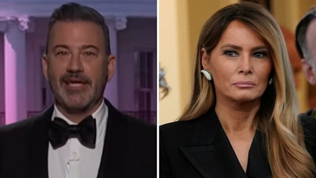 A primeira-dama Melania Trump em entrevista coletiva após o tiroteio.