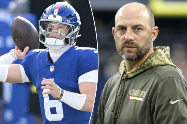 Mensagem de Matt Nagy para Jaxson Dart: Não tente ser O novo coordenador ofensivo do Giants disse que não quer que Jaxson Dart tente ser o próximo Patrick Mahomes.