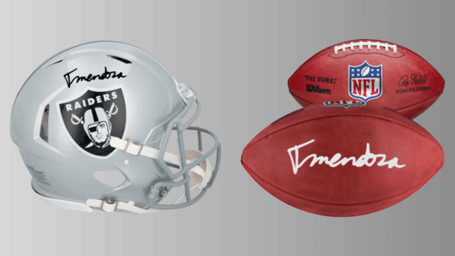 Fernando Mendoza Las Vegas Raiders Autographed Fanatics Autêntico Riddell Speed ​​​​Mini Capacete
