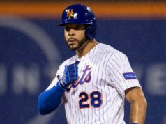 Mets convocando Tommy Pham com ataque e precisando desesperadamente de impulso O defensor esquerdo do New York Mets, Tommy Pham (28), comemora uma dobradinha na oitava entrada.