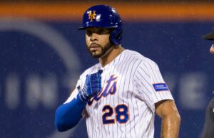Mets convocando Tommy Pham com ataque e precisando desesperadamente de impulso O defensor esquerdo do New York Mets, Tommy Pham (28), comemora uma dobradinha na oitava entrada.