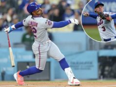 Mets derruba Francisco Lindor em mudança drástica de escalação Francisco Lindor nº 12 do New York Mets rebateu durante um jogo contra o Los Angeles Dodgers no Dodger Stadium em 13 de abril de 2026 em Los Angeles, Califórnia.