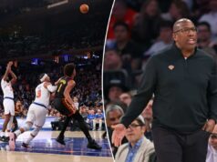 Mike Brown, do Knicks, tinha o contra-ataque pronto quando a estratégia ‘Hack-a-Mitch’ do Hawks surgiu Mitchell Robinson #23 acerta um lance livre durante o terceiro quarto contra o Hawks em 18 de abril.