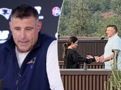 Mike Vrabel em busca de aconselhamento após o drama fotográfico de Dianna Russini O técnico do New England Patriots, Mike Vrabel, fala em entrevista coletiva.