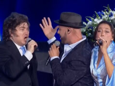 Milei da Argentina canta e acende tocha para o dia nacional de Israel Milei da Argentina canta e acende tocha para o dia nacional de Israel