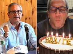 Milionário NY Dem desiste de candidatura ao Congresso após reação de piada sobre pornografia infantil – mas afirma que foi uma decisão altruísta Peter Chatzky soprando velas de aniversário que soletram