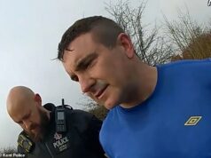 Momento em que sargento da polícia é preso após ser flagrado nu e se masturbando perto de área de recreação infantil – enquanto recebe ordem de risco sexual Imagens usadas no corpo mostram o momento em que Simon Ince foi preso depois de ser flagrado nu em um parque perto de uma área de recreação infantil.