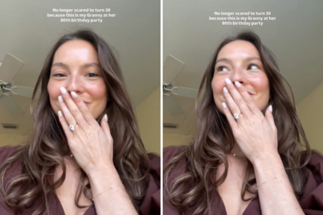 Mulher com medo de envelhecer e vê a avó na festa de aniversário de 80 anos
