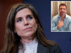 Nancy Mace pede ao Congresso que divulgue registros de assédio sexual, quer uma ‘avalanche de demissões’ A deputada norte-americana Nancy Mace olhando para cima e para a esquerda.