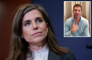 Nancy Mace pede ao Congresso que divulgue registros de assédio sexual, quer uma ‘avalanche de demissões’ A deputada norte-americana Nancy Mace olhando para cima e para a esquerda.