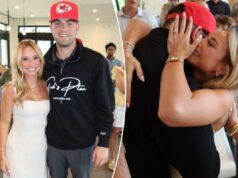 Noiva faz comentários comoventes após a chocante queda do draft de QB Garrett Nussmeier O ex-quarterback da LSU Garrett Nussmeier e sua namorada, Ella Springfield, depois que os Chiefs o selecionaram na 7ª rodada do draft de 2026 da NFL no sábado, 25 de abril de 2026.