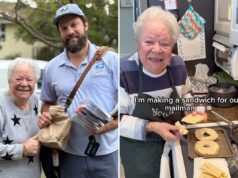 Nonna de NJ se torna viral por fazer um sanduíche de salame para seu carteiro Nonna de NJ se torna viral por fazer um sanduíche de salame para seu carteiro