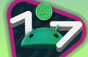 O Android 17 está corrigindo silenciosamente alguns dos problemas mais irritantes do Android Ilustração de um Google Pixel e um telefone Samsung tocando juntos para compartilhar arquivos, com um grande ícone do Quick Share em primeiro plano.