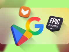 O Android está ganhando lojas de aplicativos de terceiros e você deve cancelar suas assinaturas de aplicativos agora mesmo Mascote do Android olhando através de uma lupa atrás de um grande e colorido logotipo 3D da Google Play Store.