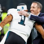 Philadelphia Eagles QB Jalen Hurts and GM Howie Roseman