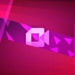 Logotipo do Google Meet contra um fundo laranja e vermelho