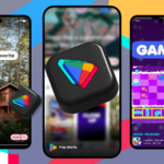 Google Pixel mostrando Adobe Express na Google Play Store