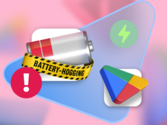 O Google encontrou uma nova maneira de envergonhar aplicativos que consomem muita bateria antes mesmo de você instalá-los Um Pixel 8 com o app de bateria aberto apoiado na borda de uma mesa cinza