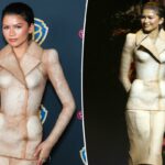 O Schiaparelli moldado no corpo de Zendaya divide os fãs no CinemaCon: ‘Skin suit’ ou ‘Spectacular’?