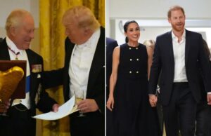 O afastamento do príncipe Harry da família real foi flagrante durante a viagem do rei aos Estados Unidos – e ele só pode culpar seu próprio comportamento bobo O afastamento do príncipe Harry da família real foi flagrante durante a viagem do rei aos Estados Unidos - e ele só pode culpar seu próprio comportamento bobo