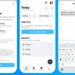 O aplicativo de registro no diário do primeiro dia apresenta o plano 'Gold' com resumos de IA e bate-papo diário
