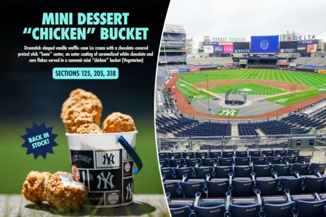 Um Yankee Stadium vazio visto das arquibancadas.