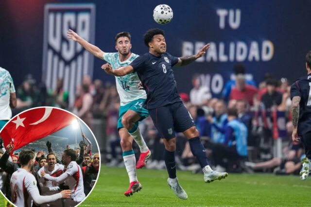 O caminho da USMNT na Copa do Mundo ficou mais O meio-campista americano Weston McKennie (8) cabeceou na frente do zagueiro português Gonçalo Inácio (14).