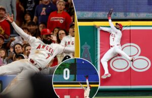 O defensor externo dos Angels, Jo Adell, rouba três home runs na vitória por 1 a 0 sobre os Mariners: ‘O melhor jogo defensivo que já vi’ O defensor externo dos Angels, Jo Adell, rouba três home runs na vitória por 1 a 0 sobre os Mariners: 'O melhor jogo defensivo que já vi'