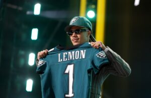 O destino de AJ Brown selado após o grande draft day trade dos Eagles Philadelphia Eagles first-round pick Makai Lemon