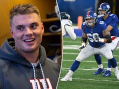 O ex-escolhido do draft dos Giants, Shane Lemieux, se aposenta aos 28 anos O guarda do New York Giants, Shane Lemieux, é entrevistado pela mídia após o treino no centro Quest Diagnostics, terça-feira, 5 de setembro de 2023, em East Rutherford, Nova Jersey.