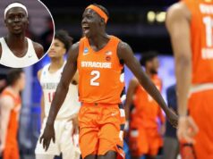 O ex-jogador de basquete do Syracuse, John Bol Ajak, será deportado após um mês sob custódia do ICE John Bol Ajak nº 2 do Syracuse Orange comemora a vitória contra os San Diego State Aztecs no jogo da primeira rodada do Torneio de Basquete Masculino da NCAA de 2021 em Hinkle Fieldhouse em 19 de março de 2021 em Indianápolis, Indiana.