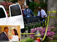 O filho de 16 anos de Justin Fairfax encontrou o corpo ensanguentado da mãe após assassinato-suicídio: ligações para o 911 A equipe do escritório do médico legista remove um corpo de uma casa após um aparente assassinato-suicídio.