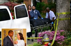 O filho de 16 anos de Justin Fairfax encontrou o corpo ensanguentado da mãe após assassinato-suicídio: ligações para o 911 A equipe do escritório do médico legista remove um corpo de uma casa após um aparente assassinato-suicídio.