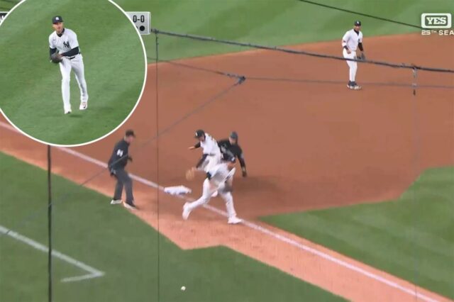 Os Yankees cometeram um erro brutal durante o jogo contra os Marlins em 4 de abril.