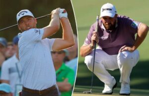 O grupo de perseguição de ‘alta qualidade’ ganhou terreno significativo antes da final do Masters Sam Burns, dos EUA, assiste à sua tacada inicial no buraco 17 durante a terceira rodada.