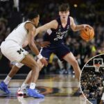 Braylon Mullins acerta a cesta de 3 pontos da vitória e da campainha na vitória de retorno de UConn sobre Duke na Elite Eight.