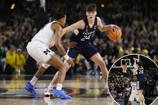 Braylon Mullins acerta a cesta de 3 pontos da vitória e da campainha na vitória de retorno de UConn sobre Duke na Elite Eight.