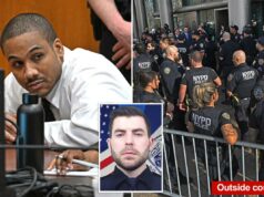 O julgamento de assassinato do herói da NYPD Jonathan Diller irrompe em caos quando o júri se divide de forma chocante O julgamento de assassinato do herói da NYPD Jonathan Diller irrompe em caos quando o júri se divide de forma chocante