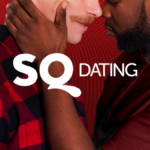 Logotipo do Squirt em capturas de tela do aplicativo SQ Dating.