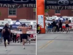 O maratonista de Delaware comemora muito cedo – é ultrapassado na linha de chegada e perde por 2 segundos, mostra um vídeo viral: ‘Tenho que passar pela fita’ Um corredor em Delaware estava a poucos passos de vencer uma maratona – apenas para ficar na poeira quando um piloto rival passou por ele na linha de chegada depois de ele comemorar alguns segundos mais cedo.