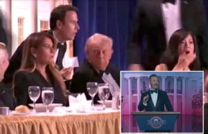 O mentalista Oz Pearlman não aparecerá no ‘Jimmy Kimmel Live!’ após tiroteio WHCD, piada de ‘viúva’ de Melania Trump A primeira-dama Melania Trump e o presidente Donald Trump reagem a relatos de tiros disparados no jantar anual dos correspondentes da Casa Branca no Washington Hilton, sábado, 25 de março de 2026, em Washington.