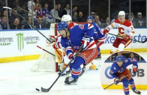 O plano de jogo fluido do Rangers para Noah Laba está valendo a pena para o desenvolvimento Noah Laba, nº 42 do New York Rangers, chuta a gol durante o primeiro período, quando o New York Rangers jogou contra o Washington Capitals no domingo, 12 de outubro de 2025.