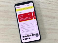 O plano ilimitado de 4 linhas de US $ 100 da Verizon visa reduzir sua conta telefônica Teste de velocidade visível em pequena cidade fora da loja 4G LTE