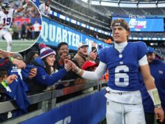 O que os Giants podem fazer como quarterback no Draft de 2026 da NFL O quarterback do New York Giants, Jameis Winston (19), reage durante o 4º período.