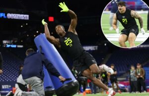 O que os Giants poderiam fazer como linebacker no Draft de 2026 da NFL Sonny Styles, do Ohio State Buckeyes, no NFL Scouting Combine.