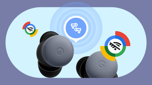 Um fone de ouvido com um aviso próximo dizendo que o outro está faltando.